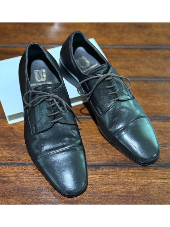 size 7 1/2 M Bruno Magli black lace up dress shoes mens oxford 7.5 main image 4